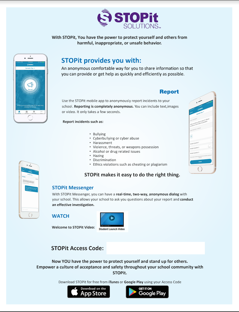 STOPit access code poster